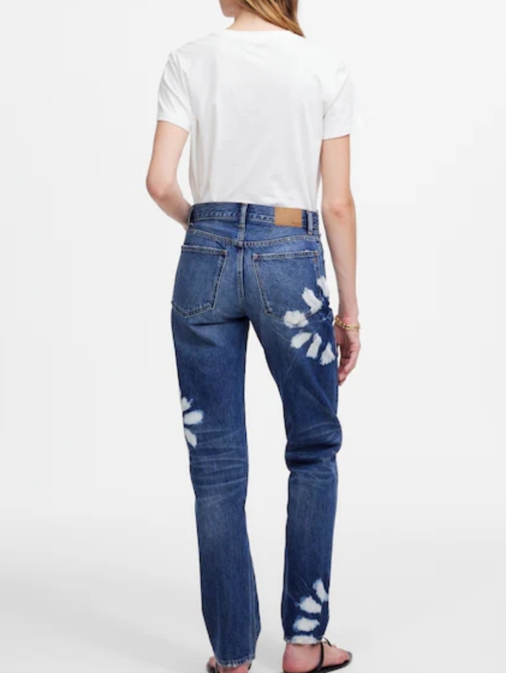 Madewell The Dean Easy Straight Jean Size 25 Straight Leg Shibori Wash Floral - Picture 2 of 11